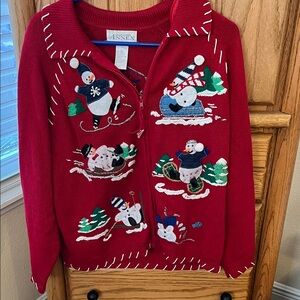 Casual Corner Festive Red Christmas Sweater